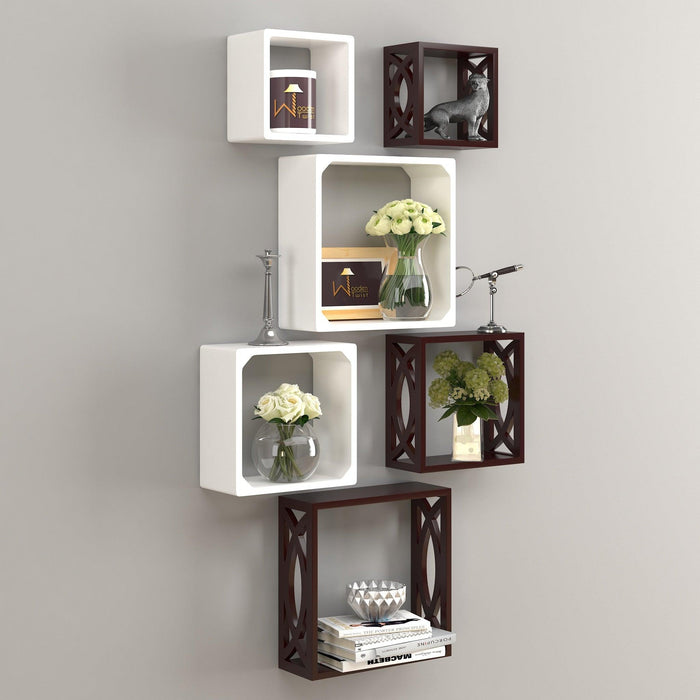 Wooden Square Nesting Floating Wall Shelves (Set of 6) - WoodenTwist