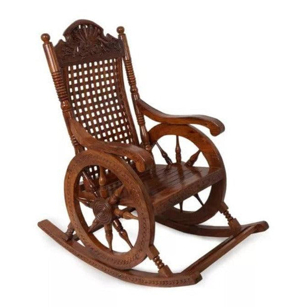 Premium Solid Sheesham Wood Grandpa Rocking Chair - WoodenTwist