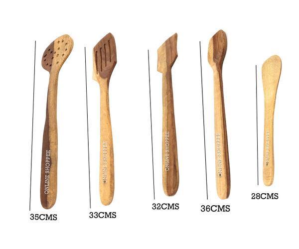 Wooden spoon set of 5 pieces packaging view