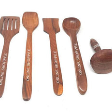Sheesham wood cooking spoons laid out
