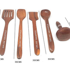 Wooden kitchen essentials spoon set with dosa stick