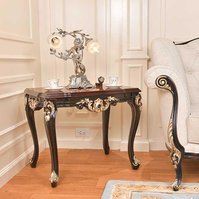 Carved Consoled Side Table in Teak Wood