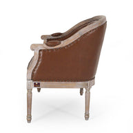 Wooden Flared Arm Loveseat Bench for Living Room Comfort for Backrest (2 Seater, Cognac Brown) - WoodenTwist
