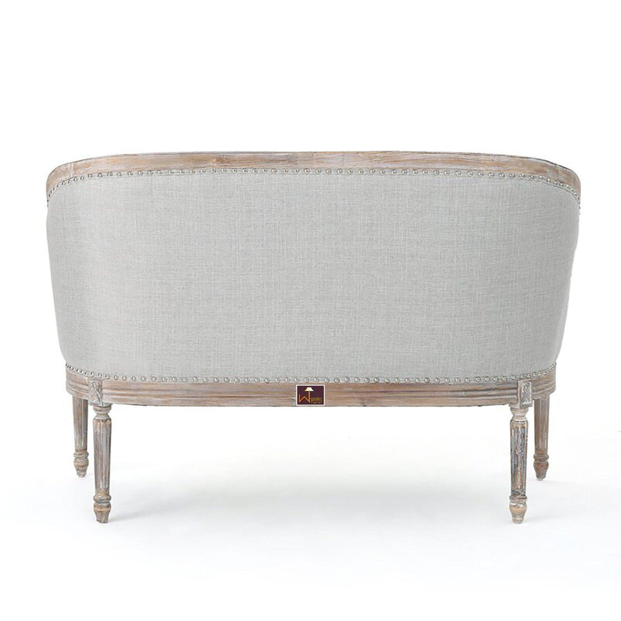 Light Grey Upholstery, Teak Wood Frame