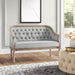 Wooden Flared Arm Loveseat Bench for Living Room Comfort for Backrest (2 Seater, Light Grey) - WoodenTwist