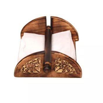 Antique Handcrafted Tissue Holder - side angle