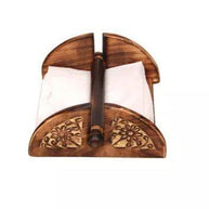 Antique Handcrafted Tissue Holder - side angle