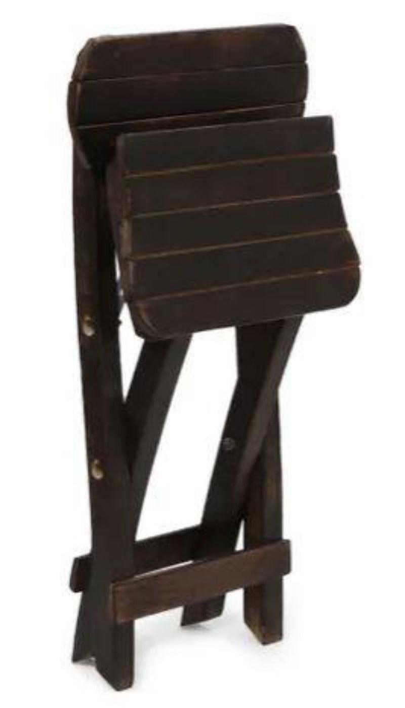 Antique Wooden Folding Chair and Table Set for Children - full set