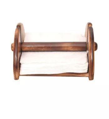 Antique Handcrafted Tissue Holder - mango wood grain detail