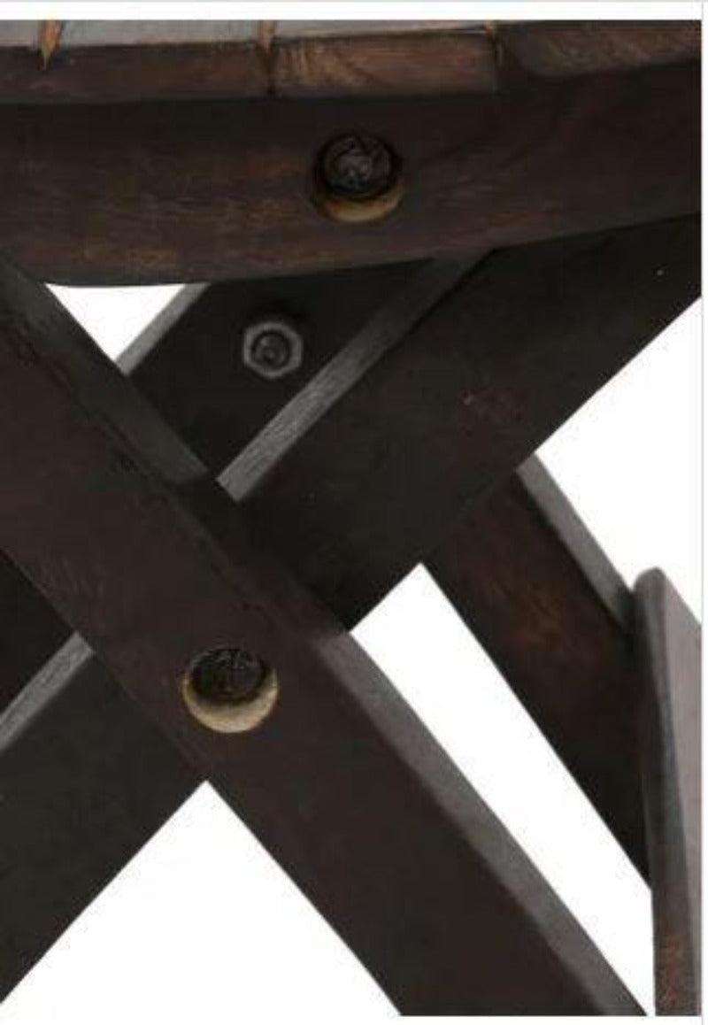 Antique Wooden Folding Chair and Table Set for Children - side view