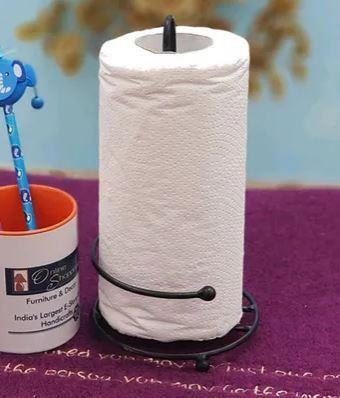 Wrought Iron Tissue Roll Dispenser Napkin Holder for Kitchen & Bath - front view