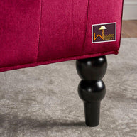 Wooden Recessed Arm Loveseat Bench (2 Seater, Maroon) - WoodenTwist