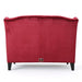Wooden Recessed Arm Loveseat Bench (2 Seater, Maroon) - WoodenTwist