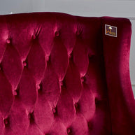 Wooden Recessed Arm Loveseat Bench (2 Seater, Maroon) - WoodenTwist
