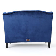 Wooden Recessed Arm Loveseat Bench (2 Seater, Navy Blue) - WoodenTwist