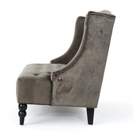 Wooden Recessed Arm Loveseat Bench (2 Seater, Grey) - WoodenTwist