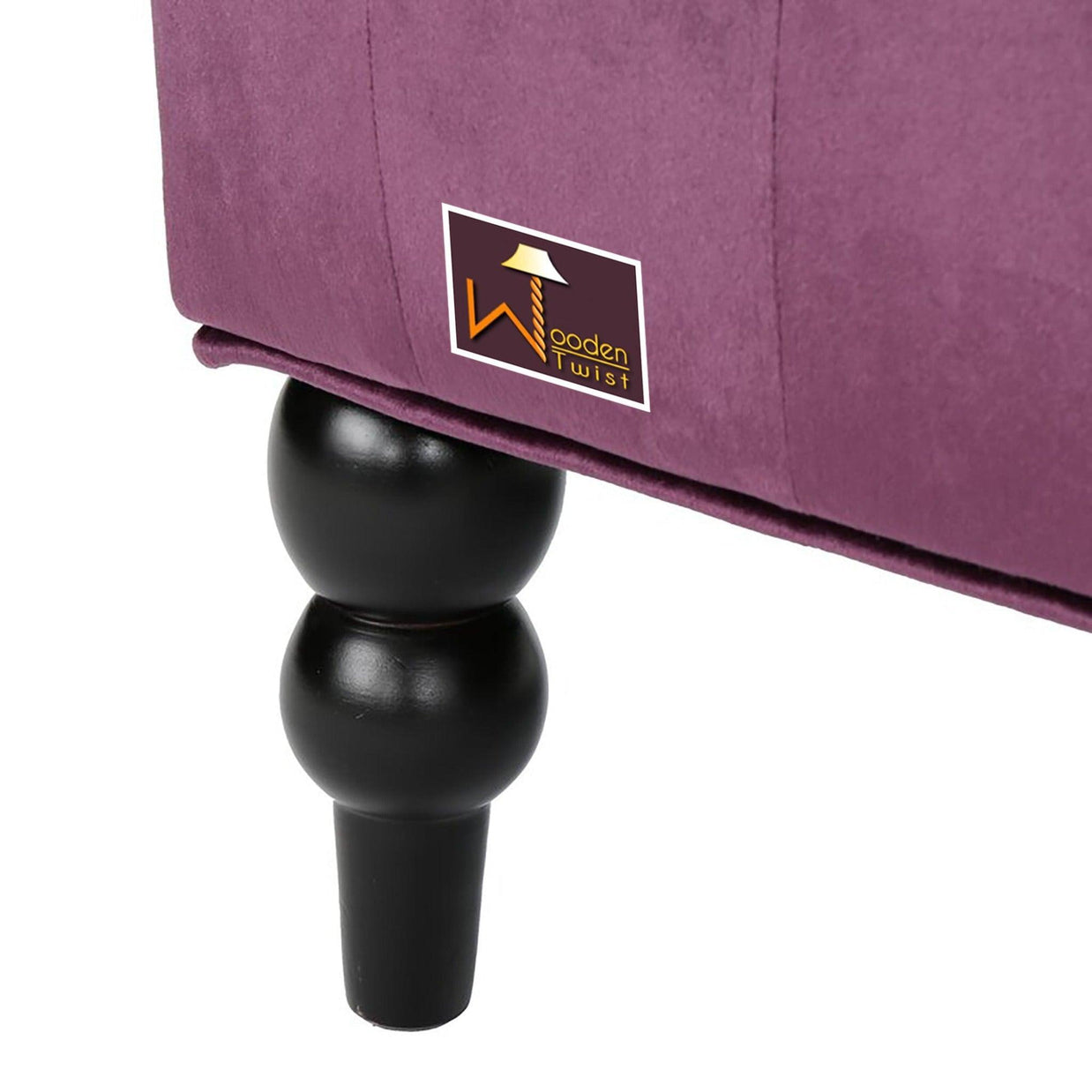Wooden Recessed Arm Loveseat Bench (2 Seater, Purple) - WoodenTwist