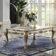 Hand Carved Modern Teak Wood Rectangle Coffee Table - WoodenTwist