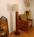 Cedar Wooden Floor Lamp with Premium Beige Fabric Lampshade - WoodenTwist
