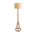 Celine Wooden Floor Lamp with Brown Base and Premium Beige Fabric Lampshade - WoodenTwist