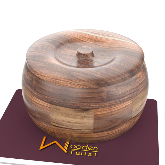 Wooden Handmade Antique Chapati Box (Acacia Wood) - WoodenTwist