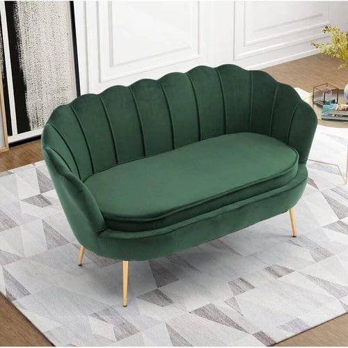 Terciopelo Flared Arm Loveseat Modern Chaise Lounge - WoodenTwist