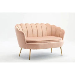 Terciopelo Flared Arm Loveseat Modern Chaise Lounge - WoodenTwist