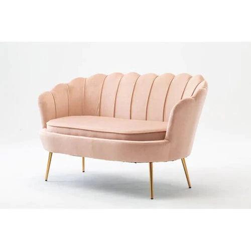 Terciopelo Flared Arm Loveseat Modern Chaise Lounge - WoodenTwist