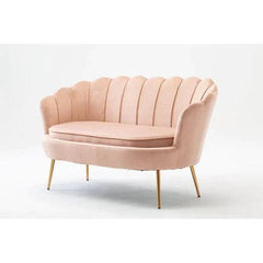 Terciopelo Flared Arm Loveseat Modern Chaise Lounge - WoodenTwist