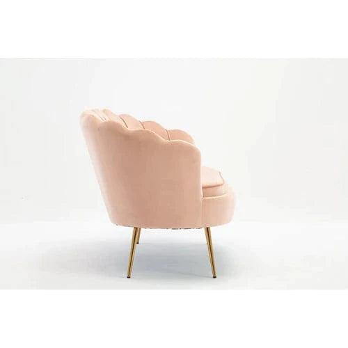 Terciopelo Flared Arm Loveseat Modern Chaise Lounge - WoodenTwist