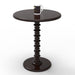 Round Wooden Spindle Side Table for Living Room with Pedestal End Table (Walnut Finish) - WoodenTwist