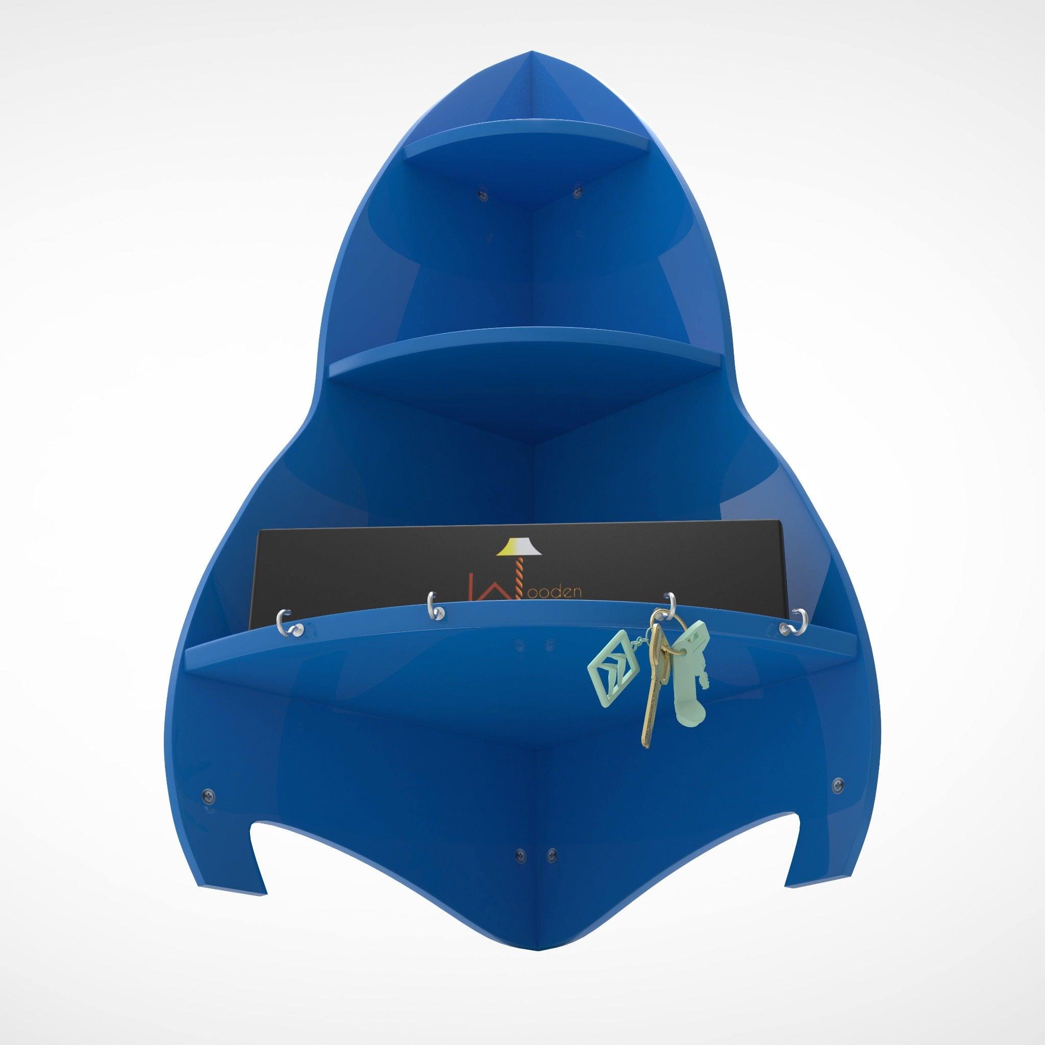 Unicus Rocket Shaped Large Corner Wall Shelf - WoodenTwist