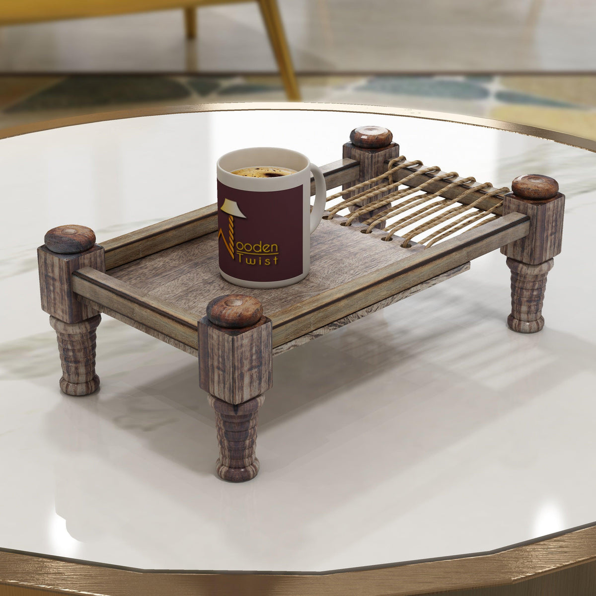 Mango Wood Crib Design Serving Platter