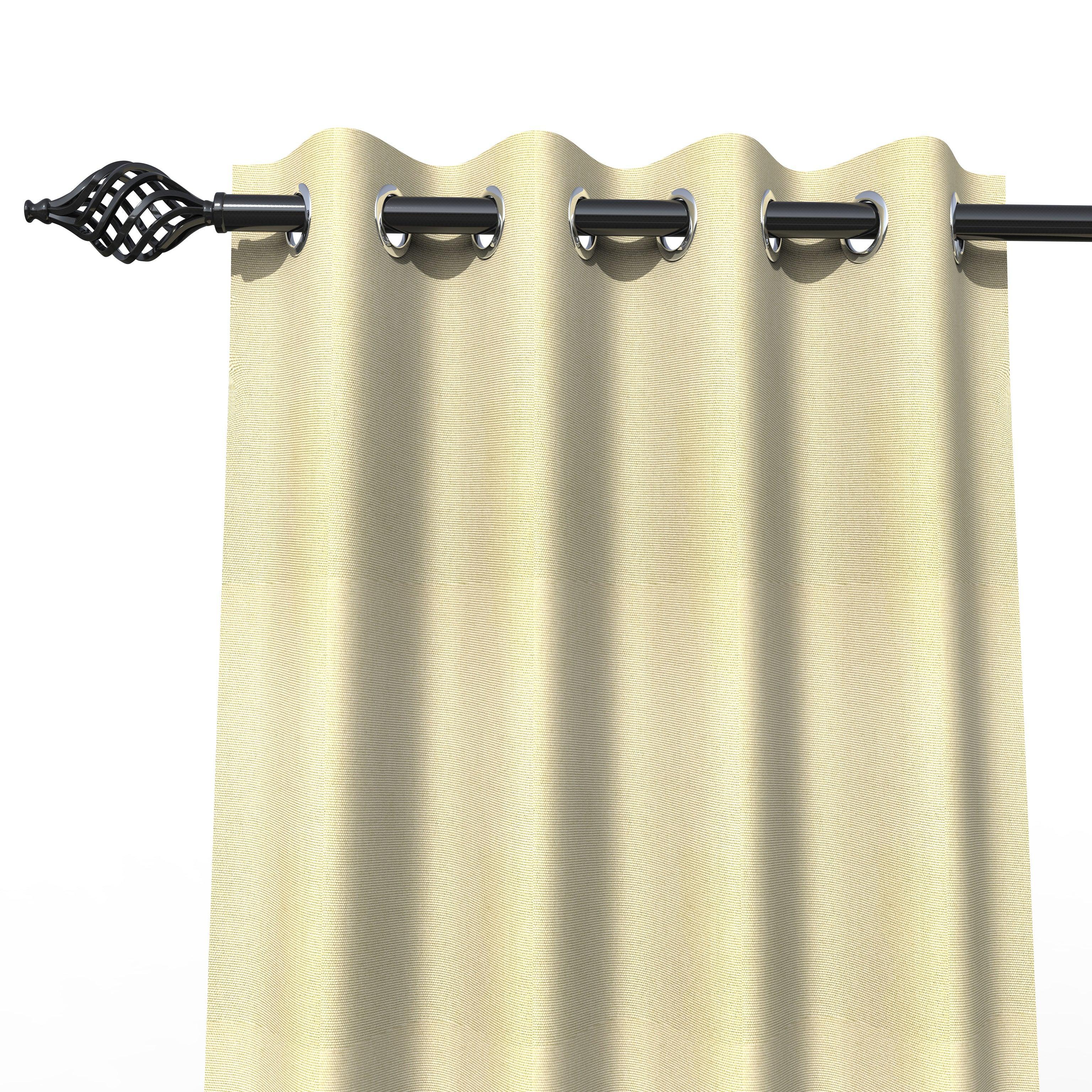 Fabrahome Light Filtering 7 Ft Rectangular Jute Fabric Curtain ( Beige ) - WoodenTwist