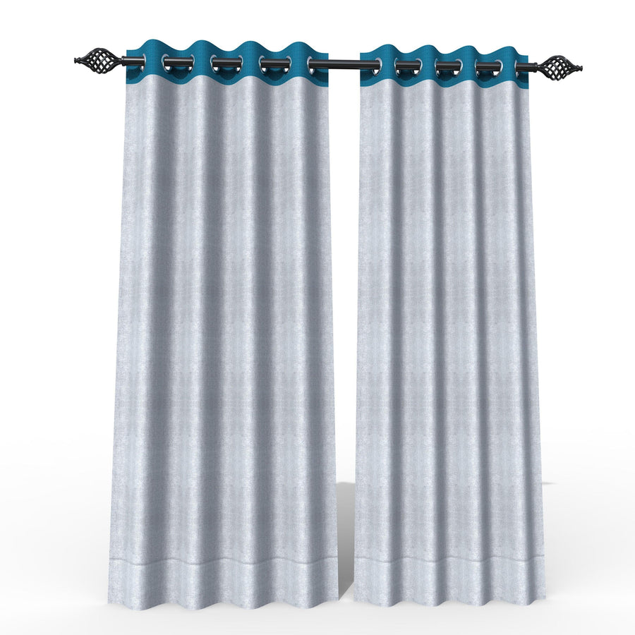 Grey & Blue Jute Fabric