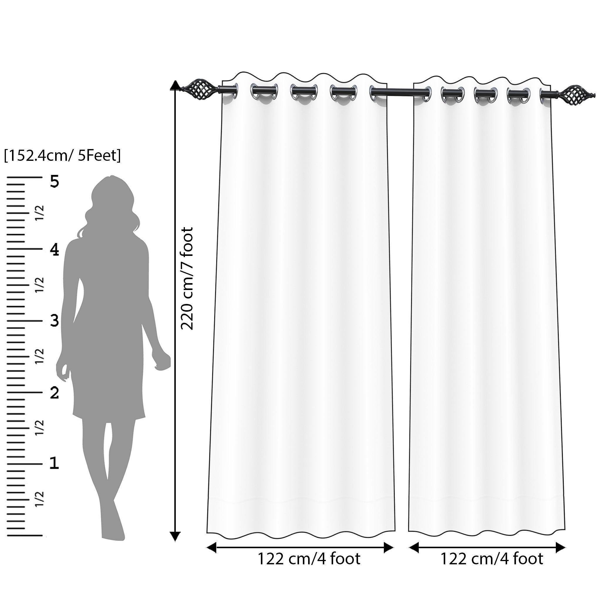 Fabrahome Light Filtering 7 Ft Rectangular Sweat Fabric Curtain ( Green ) - WoodenTwist