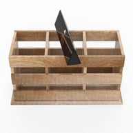 Wooden Twist Besteck 3 Compartment Cutlery Holder - close-up