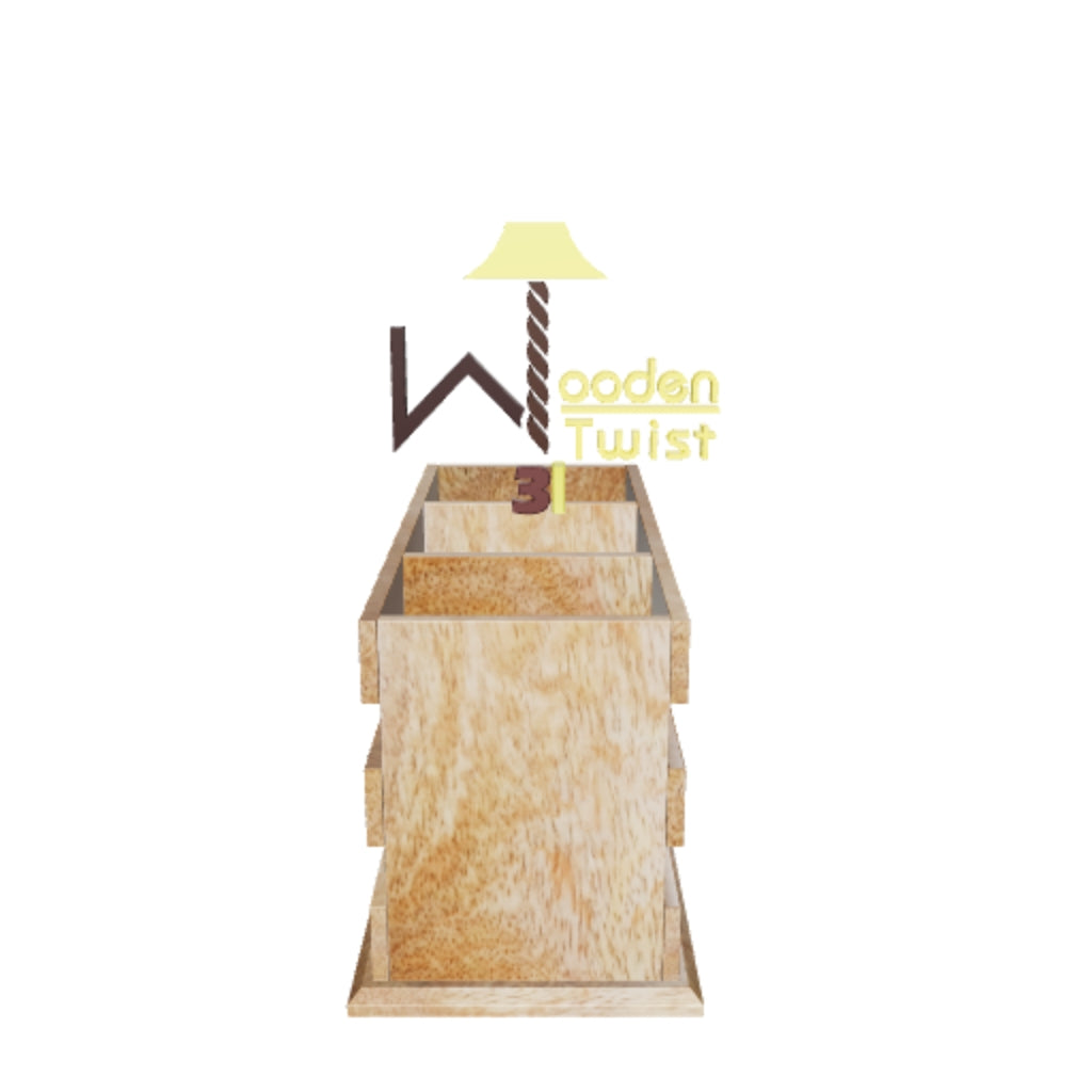 Wooden Twist Besteck 3 Compartment Cutlery Holder - 3D view