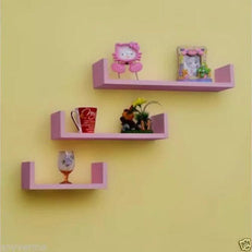 Wooden Handicraft Wall Decor Designer Wall Shelf Pack of 3 - WoodenTwist