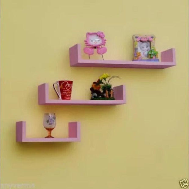 Wooden Handicraft Wall Decor Designer Wall Shelf Pack of 3 - WoodenTwist