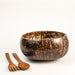 Artisan Jumbo Polished Coconut Bowl + Spoon & Fork, 100% Natural | Perfect for Breakfast - Smoothie - Salad | 900 ML - WoodenTwist