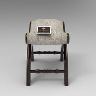 Snooze Acacia Wood Ottoman Stool in living room decor