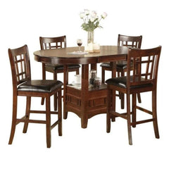 Handmade Counter Height Dining Table Set with Comfort Leatherette Chairs - WoodenTwist
