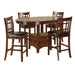 Handmade Counter Height Dining Table Set with Comfort Leatherette Chairs - WoodenTwist