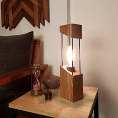 Diagon Wood and Metal Table Lamp - WoodenTwist