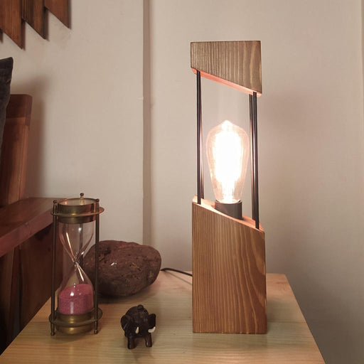 Diagon Wood and Metal Table Lamp - WoodenTwist