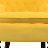 Wide Tufted Velvet Lounge Armchair (Walnut Legs) - WoodenTwist