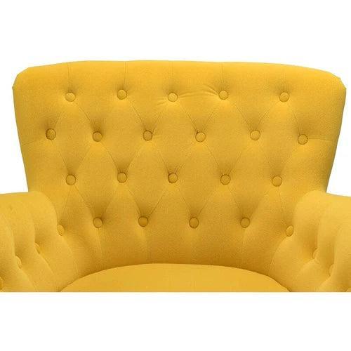 Wide Tufted Velvet Lounge Armchair (Walnut Legs) - WoodenTwist