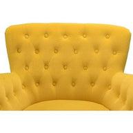 Wide Tufted Velvet Lounge Armchair (Walnut Legs) - WoodenTwist