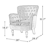 Wide Tufted Velvet Lounge Armchair (Walnut Legs) - WoodenTwist